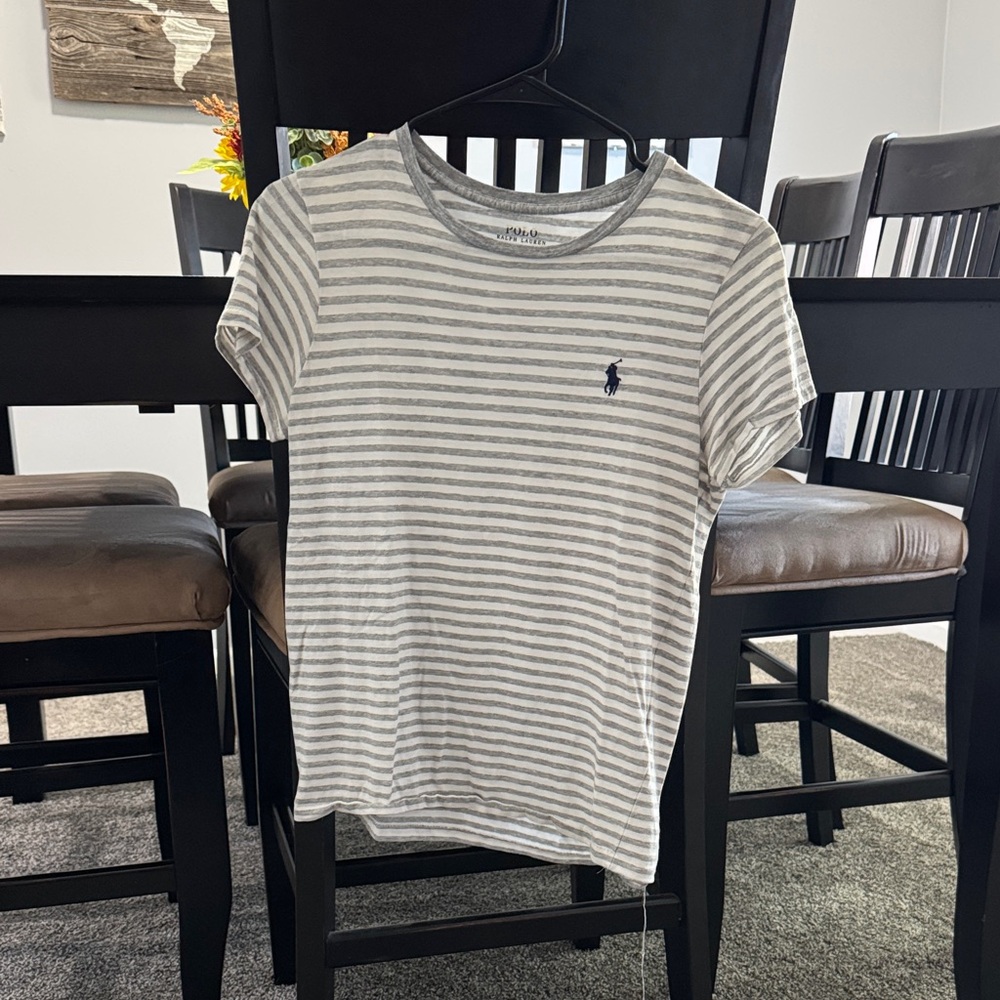 Striped Gray Polo T-Shirt
